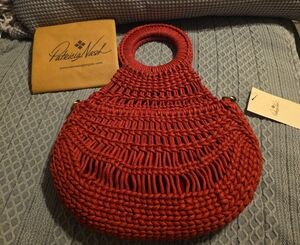 Patricia Nash Braided Round Tote in Deep Red